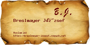 Breslmayer József névjegykártya